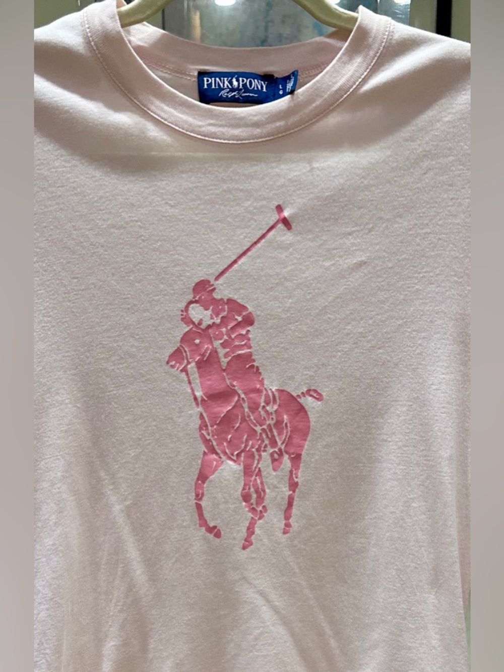 Ralph Lauren 20th Anniverary Pink Pony T shirt- Baby Pink- large - Picture 3 of 6